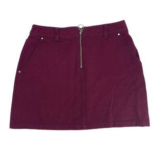 Maroon Zip Up Mini Skirt Forever 21 Mini Skirt Size M